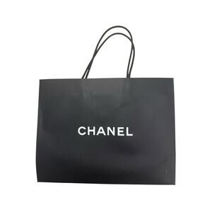Chanel Gift Bag Classic Black Empty Paper Bag Shopping 17” X 13”
